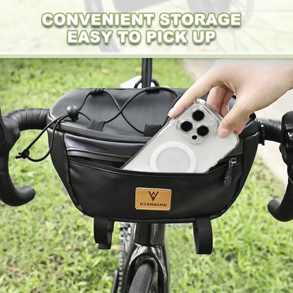 Bicycle Handlebar Bag Portable Waterproof Multi-purpose MTB Road Bike Frame Tube Bag Elastic Messenger Bag Sports Backpack