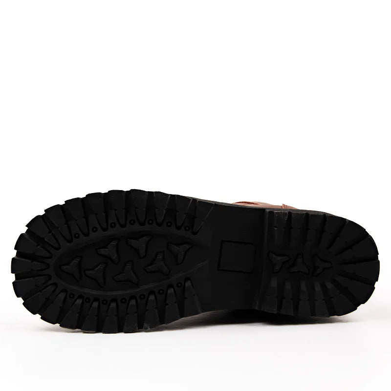 Large Size Motorcycle Boots Men Winter Shoes Warm Waterproof Men Leather Boots Footwear Cowboy Tactical Boots Men Casual Shoes