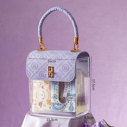 Light Luxury Acrylic Transparent Packaging Box Wedding Party Companion Gift Boxes Happy Candy Handheld Box Jewelry Storage Box