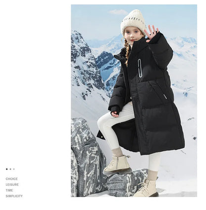 -20 degrees Celsius Down boys and girls jackets,2025 new medium-length thickened cotton-padded jackets for children to keep warm