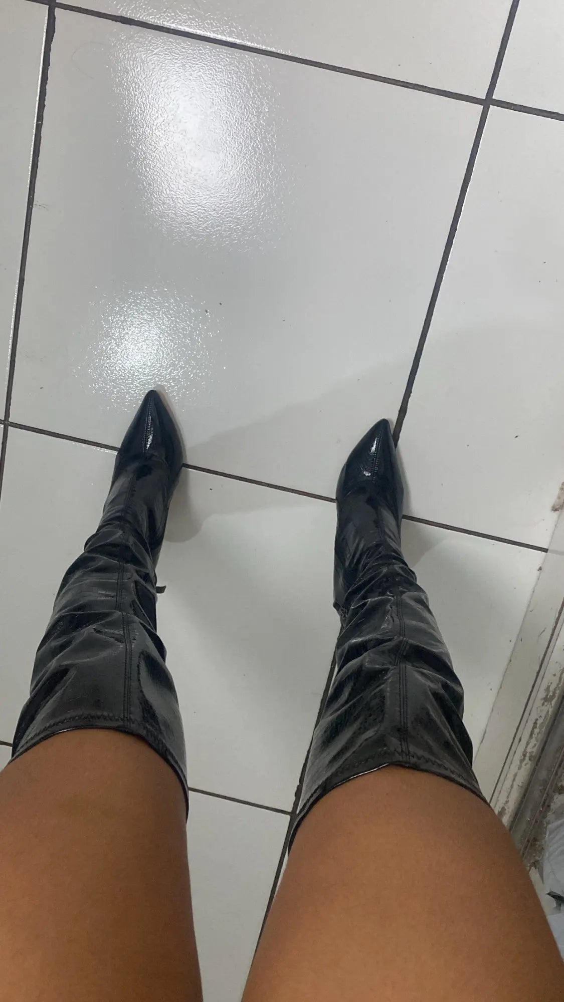 Aneikeh White Sexy Over-the-Knee Side Zipper Slip-On Pointed Toe Shoes NEW Fashion Striped Thin Heels Ladies Boots 2025 Spring