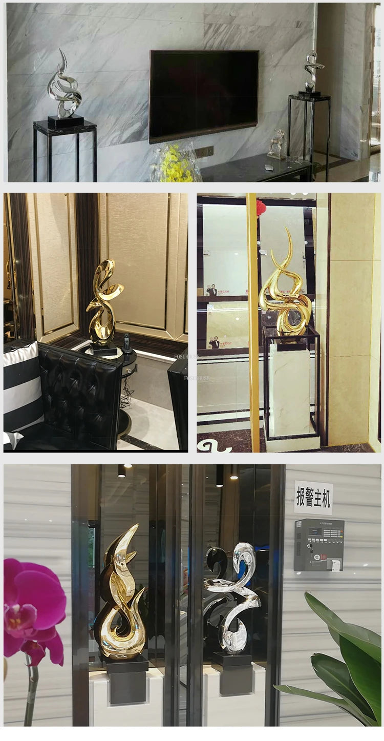 Light Luxury Resin Lucky Statues Ornaments European Home Decor Accessories Hotel Porch Sculpture Living Room Art Soft Decoration