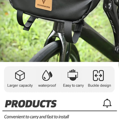 Bicycle Handlebar Bag Portable Waterproof Multi-purpose MTB Road Bike Frame Tube Bag Elastic Messenger Bag Sports Backpack