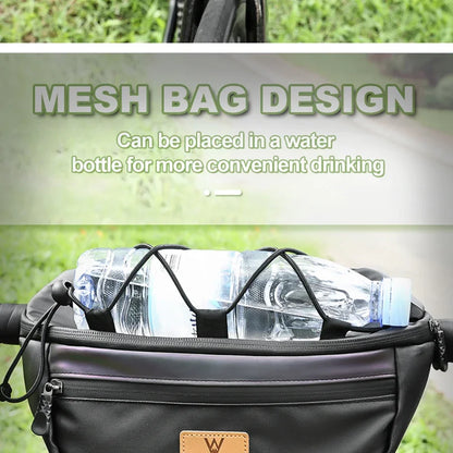 Bicycle Handlebar Bag Portable Waterproof Multi-purpose MTB Road Bike Frame Tube Bag Elastic Messenger Bag Sports Backpack