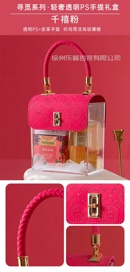 Light Luxury Acrylic Transparent Packaging Box Wedding Party Companion Gift Boxes Happy Candy Handheld Box Jewelry Storage Box