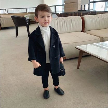 Kids Winter Jacket Wool Coat For Boys Woolen Outerwear Boys Winter Jacket Children Clothing Warm Boy Thicken Blazer Kids Clothes