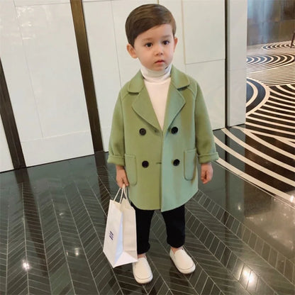 Kids Winter Jacket Wool Coat For Boys Woolen Outerwear Boys Winter Jacket Children Clothing Warm Boy Thicken Blazer Kids Clothes