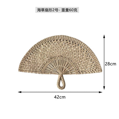 Boho Style Straw Fan Hand Woven Manual Paddle Fan Wall Decoration Of Nordic Homestays Art Crafts Fan Home Decor Accessories