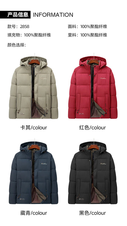 Winter Warm Windproof Waterproof Jackets For Men Fashion Comfortable Thickened Outdoor Hooded Casual Male Clothing