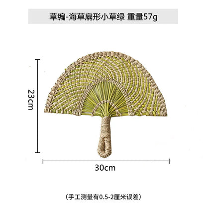 Boho Style Straw Fan Hand Woven Manual Paddle Fan Wall Decoration Of Nordic Homestays Art Crafts Fan Home Decor Accessories