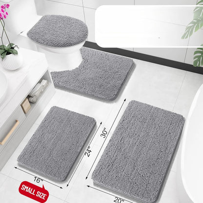 Bathroom Rugs Extra Soft Absorbent Chenille Bath Rugs Bath Mats for Bathroom Floor, Tub and Shower, Home Decor Accessories
