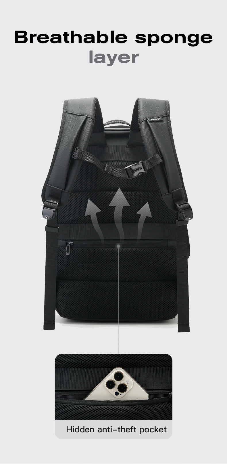 BANGE Smart Waterproof Travel Backpack Business Flight Approved Carry on Backpack Large Capacity 16 inch Laptop Backpack for Men