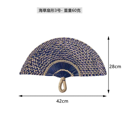Boho Style Straw Fan Hand Woven Manual Paddle Fan Wall Decoration Of Nordic Homestays Art Crafts Fan Home Decor Accessories