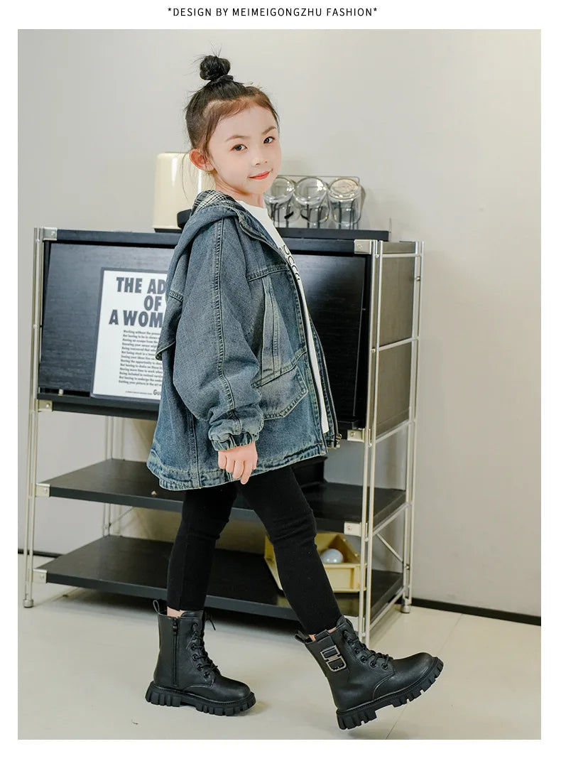 Girls Short Boots Autumn Winter 2023 New Korean Style Children Fashion Casual Short Boots Drop Shipping Simple Non-slip Kids PU