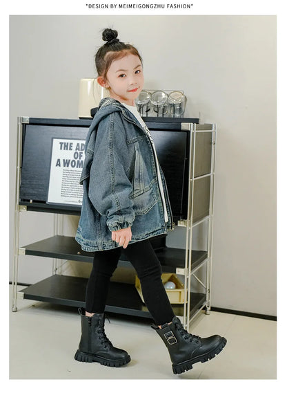 Girls Short Boots Autumn Winter 2023 New Korean Style Children Fashion Casual Short Boots Drop Shipping Simple Non-slip Kids PU