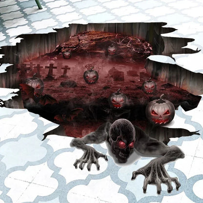 Halloween Horror Skull Sticker Door Sticker Window Stickers Wall Decoration Pumpkin Posters Home Decor Accessories