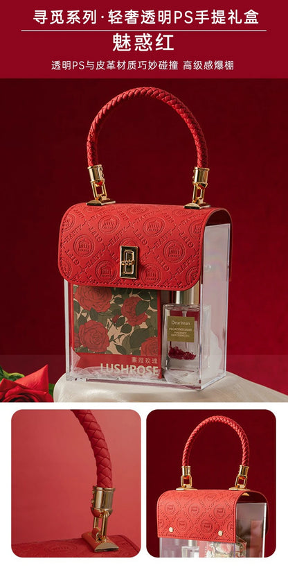 Light Luxury Acrylic Transparent Packaging Box Wedding Party Companion Gift Boxes Happy Candy Handheld Box Jewelry Storage Box