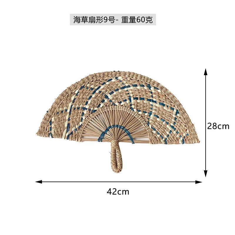 Boho Style Straw Fan Hand Woven Manual Paddle Fan Wall Decoration Of Nordic Homestays Art Crafts Fan Home Decor Accessories