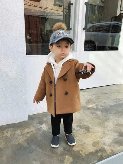 Kids Winter Jacket Wool Coat For Boys Woolen Outerwear Boys Winter Jacket Children Clothing Warm Boy Thicken Blazer Kids Clothes