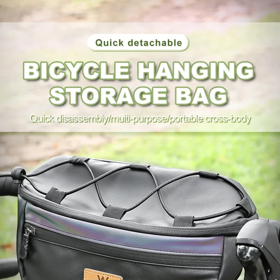 Bicycle Handlebar Bag Portable Waterproof Multi-purpose MTB Road Bike Frame Tube Bag Elastic Messenger Bag Sports Backpack