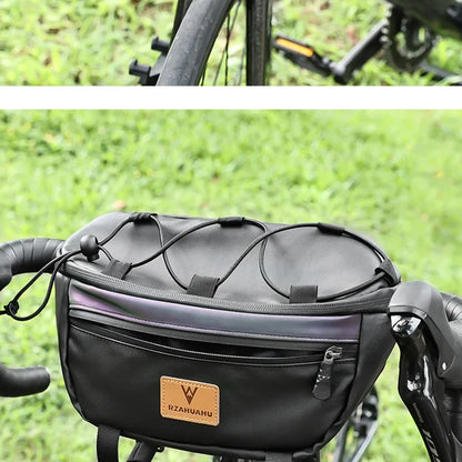 Bicycle Handlebar Bag Portable Waterproof Multi-purpose MTB Road Bike Frame Tube Bag Elastic Messenger Bag Sports Backpack