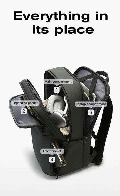 BANGE Smart Waterproof Travel Backpack Business Flight Approved Carry on Backpack Large Capacity 16 inch Laptop Backpack for Men