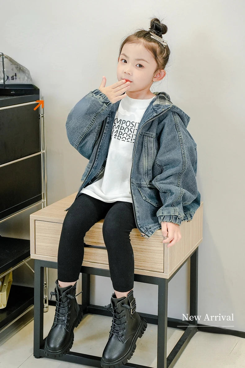Girls Short Boots Autumn Winter 2023 New Korean Style Children Fashion Casual Short Boots Drop Shipping Simple Non-slip Kids PU