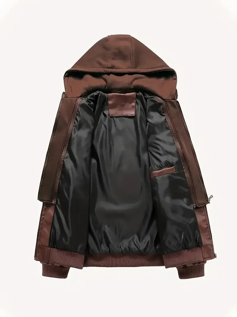 Motorcycle Leather Jackets Man Casual Fashion Motorcycle Coat Slim Fit Lapel PU Jackets Autumn Anti-wind Leather Coat Male