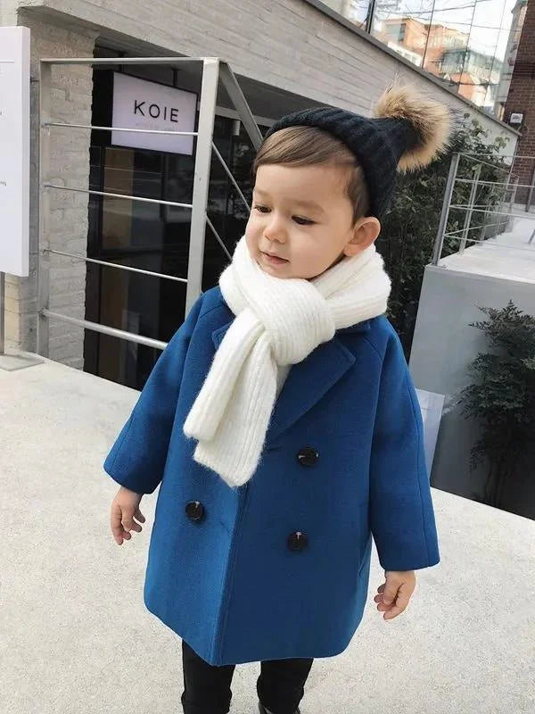 Kids Winter Jacket Wool Coat For Boys Woolen Outerwear Boys Winter Jacket Children Clothing Warm Boy Thicken Blazer Kids Clothes