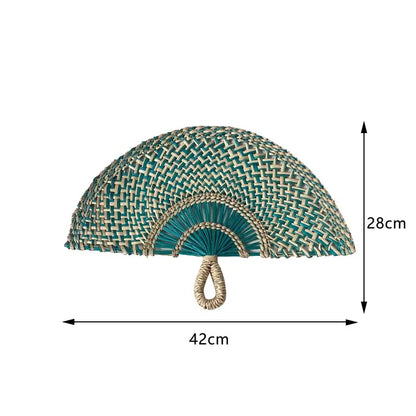 Boho Style Straw Fan Hand Woven Manual Paddle Fan Wall Decoration Of Nordic Homestays Art Crafts Fan Home Decor Accessories