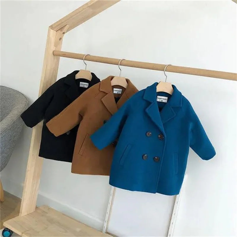 Kids Winter Jacket Wool Coat For Boys Woolen Outerwear Boys Winter Jacket Children Clothing Warm Boy Thicken Blazer Kids Clothes
