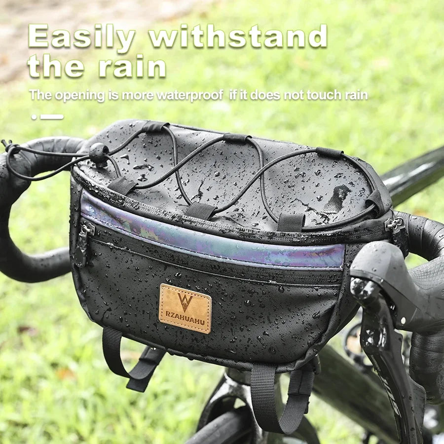 Bicycle Handlebar Bag Portable Waterproof Multi-purpose MTB Road Bike Frame Tube Bag Elastic Messenger Bag Sports Backpack