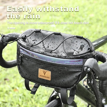 Bicycle Handlebar Bag Portable Waterproof Multi-purpose MTB Road Bike Frame Tube Bag Elastic Messenger Bag Sports Backpack