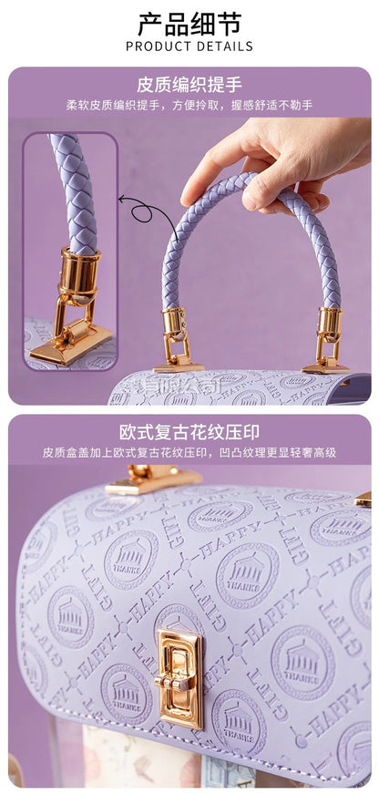 Light Luxury Acrylic Transparent Packaging Box Wedding Party Companion Gift Boxes Happy Candy Handheld Box Jewelry Storage Box