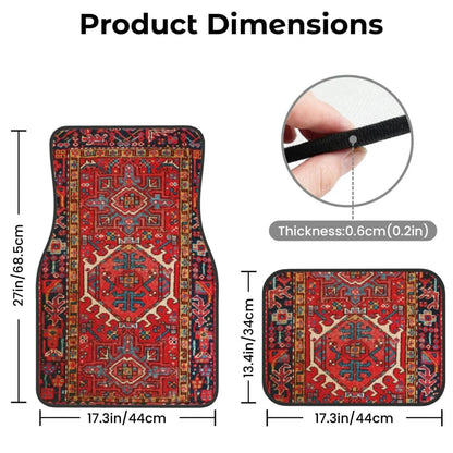 4PCS Antique Oriental Turkish Persian Carpet Front Rear Mat Set, Decorative Car Floor Carpets Rugs, fit for many cars, supplies