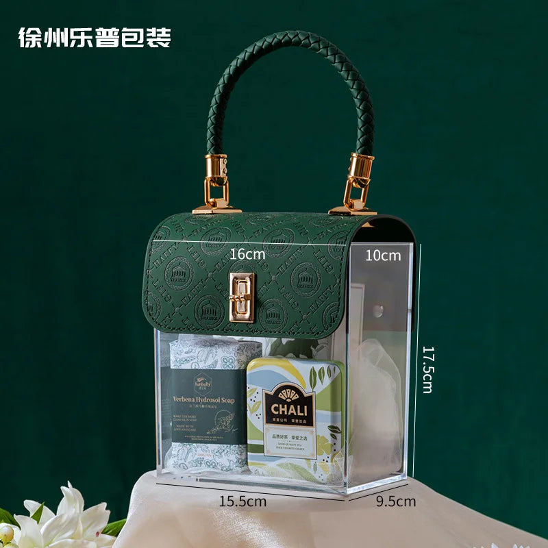 Light Luxury Acrylic Transparent Packaging Box Wedding Party Companion Gift Boxes Happy Candy Handheld Box Jewelry Storage Box