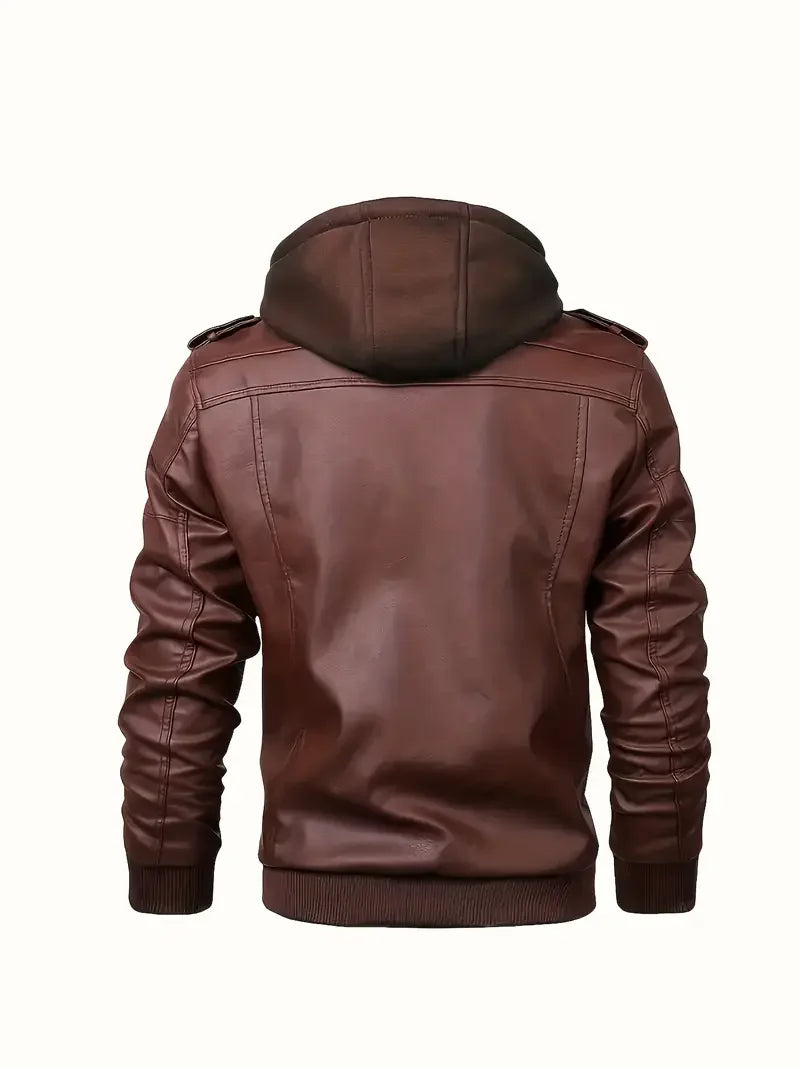 Motorcycle Leather Jackets Man Casual Fashion Motorcycle Coat Slim Fit Lapel PU Jackets Autumn Anti-wind Leather Coat Male