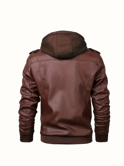 Motorcycle Leather Jackets Man Casual Fashion Motorcycle Coat Slim Fit Lapel PU Jackets Autumn Anti-wind Leather Coat Male