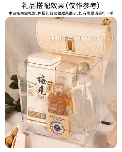 Light Luxury Acrylic Transparent Packaging Box Wedding Party Companion Gift Boxes Happy Candy Handheld Box Jewelry Storage Box