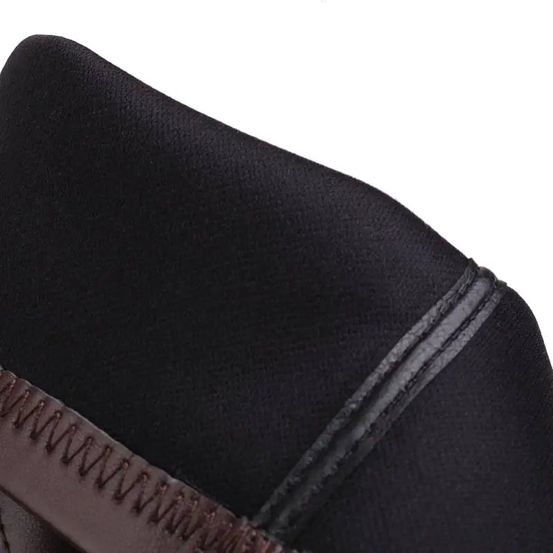 REAVE CAT Ladies Boots 15cm Shaft Stretchy Pointed Toe High Heel 6 inch Platform 5cm Big Size 46 Party