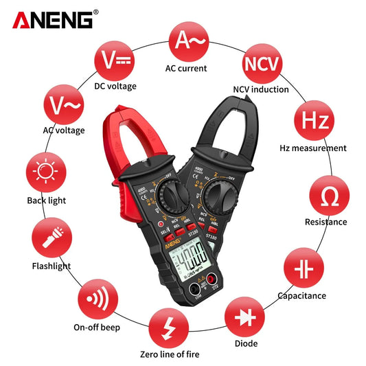 AC Current Clamp Meter Digital 4000 Counts Multimeter Ammeter Voltage Tester Car Amp Hz Capacitance NCV Ohm Tool