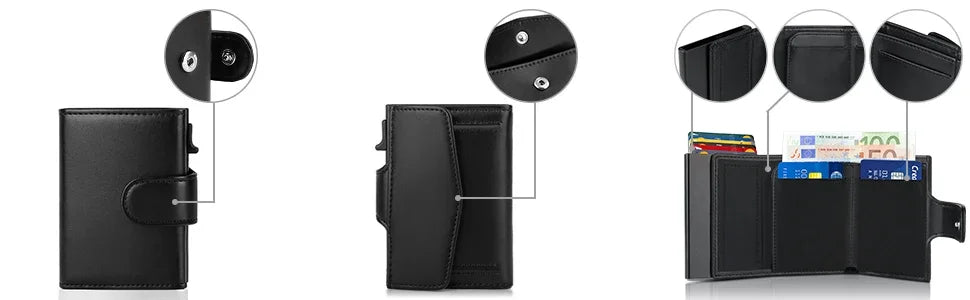 Anti Rfid Men Wallets Card Holder Trifold Wallet with Coin Pocket Money Bags Smart Wallet Purse for Men Carteira Masculina