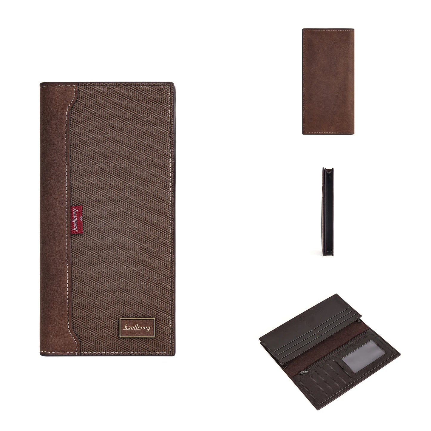 Business RFID Splicing Bifold Clutch Bag New Men's Long Wallet Multi-Function Coin Purse Large Capacity Multi-Slot Card Holder