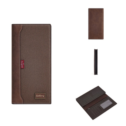 Business RFID Splicing Bifold Clutch Bag New Men's Long Wallet Multi-Function Coin Purse Large Capacity Multi-Slot Card Holder