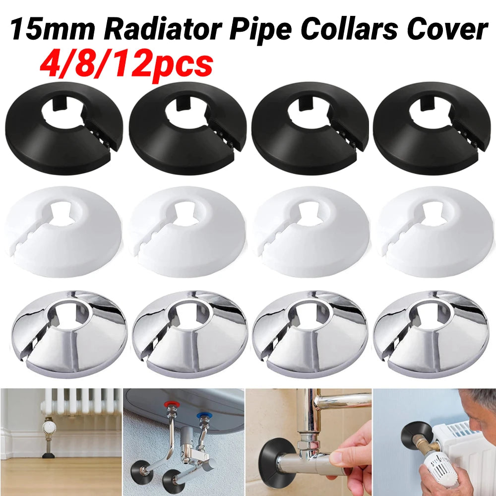 4/8/12pc 15mm Universal Pipe Cover Decorative Angle Valve Radiator Pipe Cover Pipe For Duct Faucet Covers Home Decor Accessories