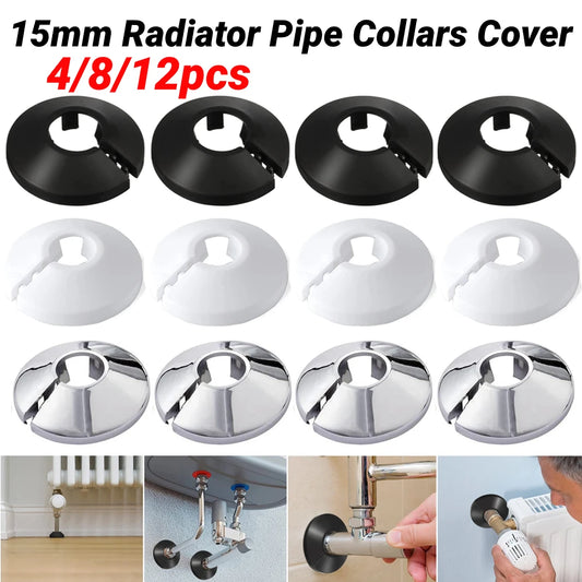 4/8/12pc 15mm Universal Pipe Cover Decorative Angle Valve Radiator Pipe Cover Pipe For Duct Faucet Covers Home Decor Accessories