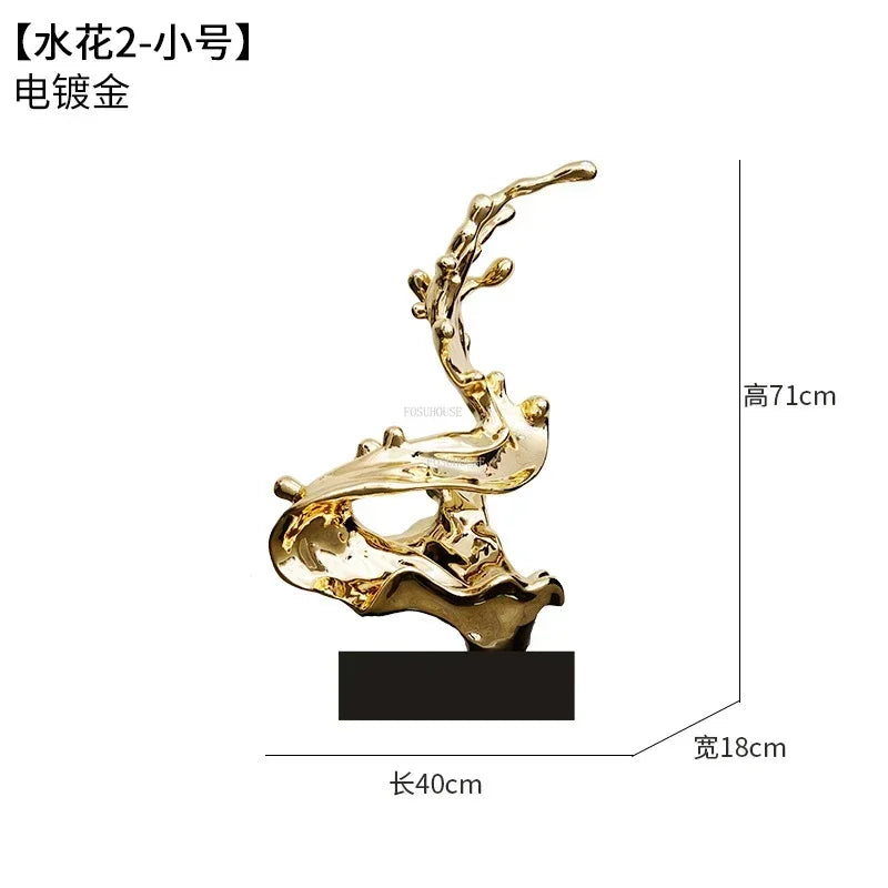 Light Luxury Resin Lucky Statues Ornaments European Home Decor Accessories Hotel Porch Sculpture Living Room Art Soft Decoration