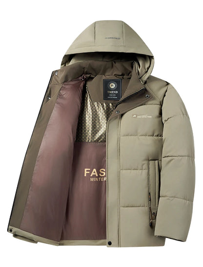 Winter Warm Windproof Waterproof Jackets For Men Fashion Comfortable Thickened Outdoor Hooded Casual Male Clothing