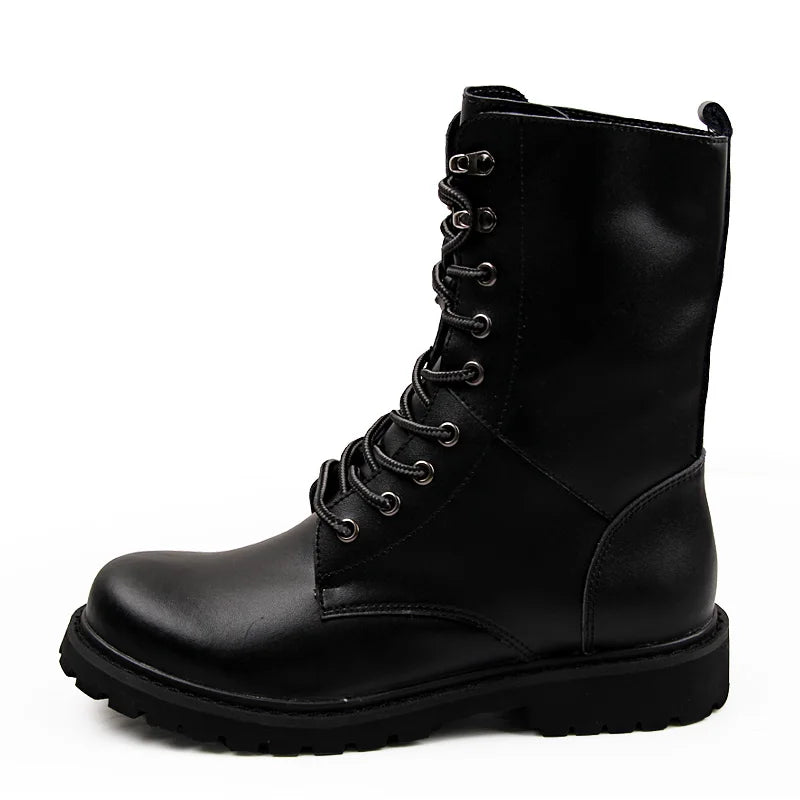 Large Size Motorcycle Boots Men Winter Shoes Warm Waterproof Men Leather Boots Footwear Cowboy Tactical Boots Men Casual Shoes