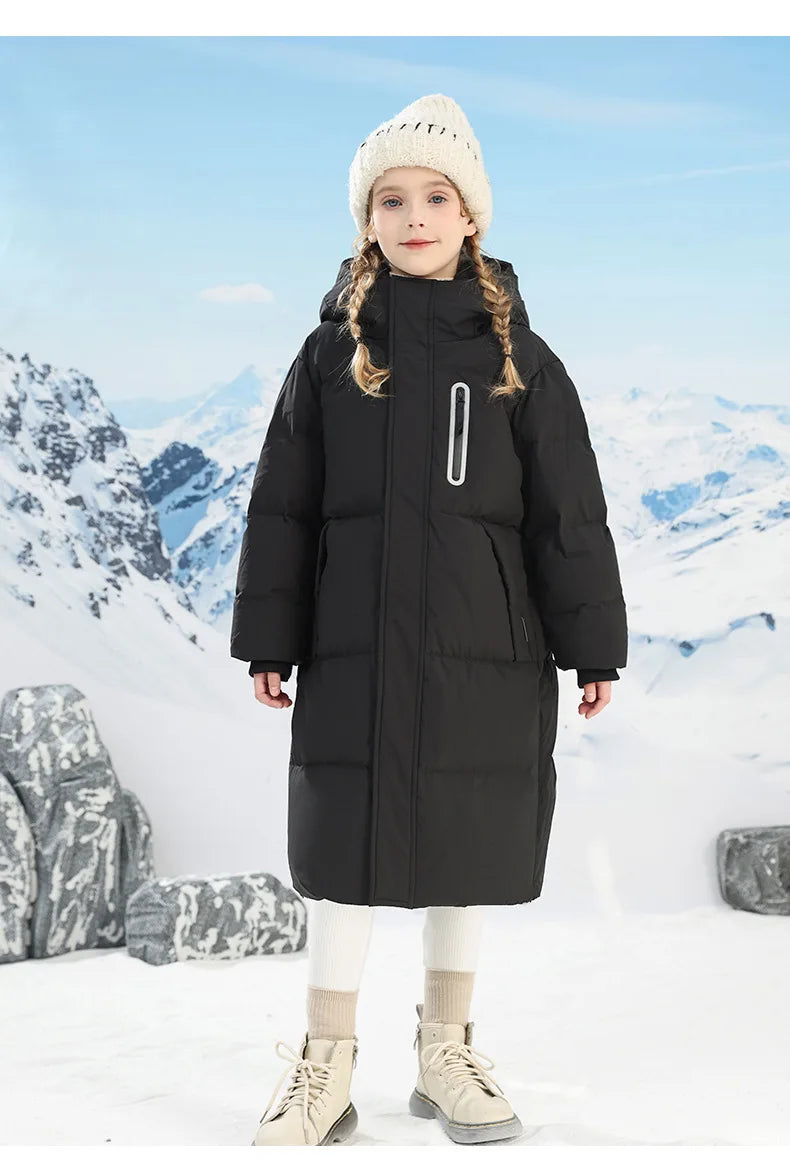 -20 degrees Celsius Down boys and girls jackets,2025 new medium-length thickened cotton-padded jackets for children to keep warm